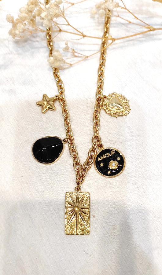 Collier maille à breloques MYKONOS