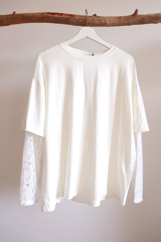 T-shirt oversize manches dentelle TULUM