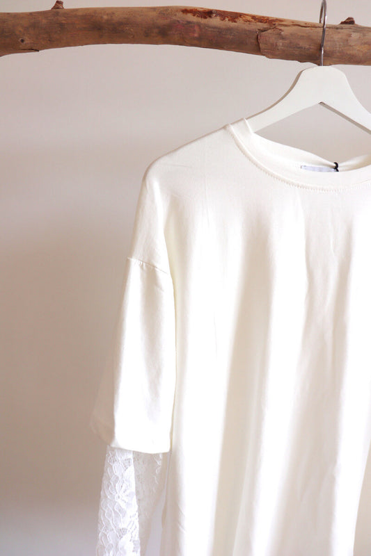 T-shirt oversize manches dentelle TULUM